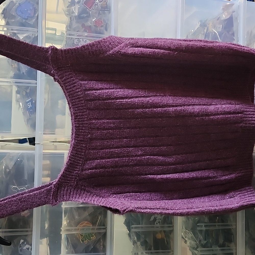 Girls Purple Cardigan and Tank Sweater Set - Picture 4 of 6